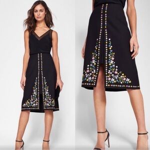 Ted Baker Vicks a line Embroidered Black Skirt